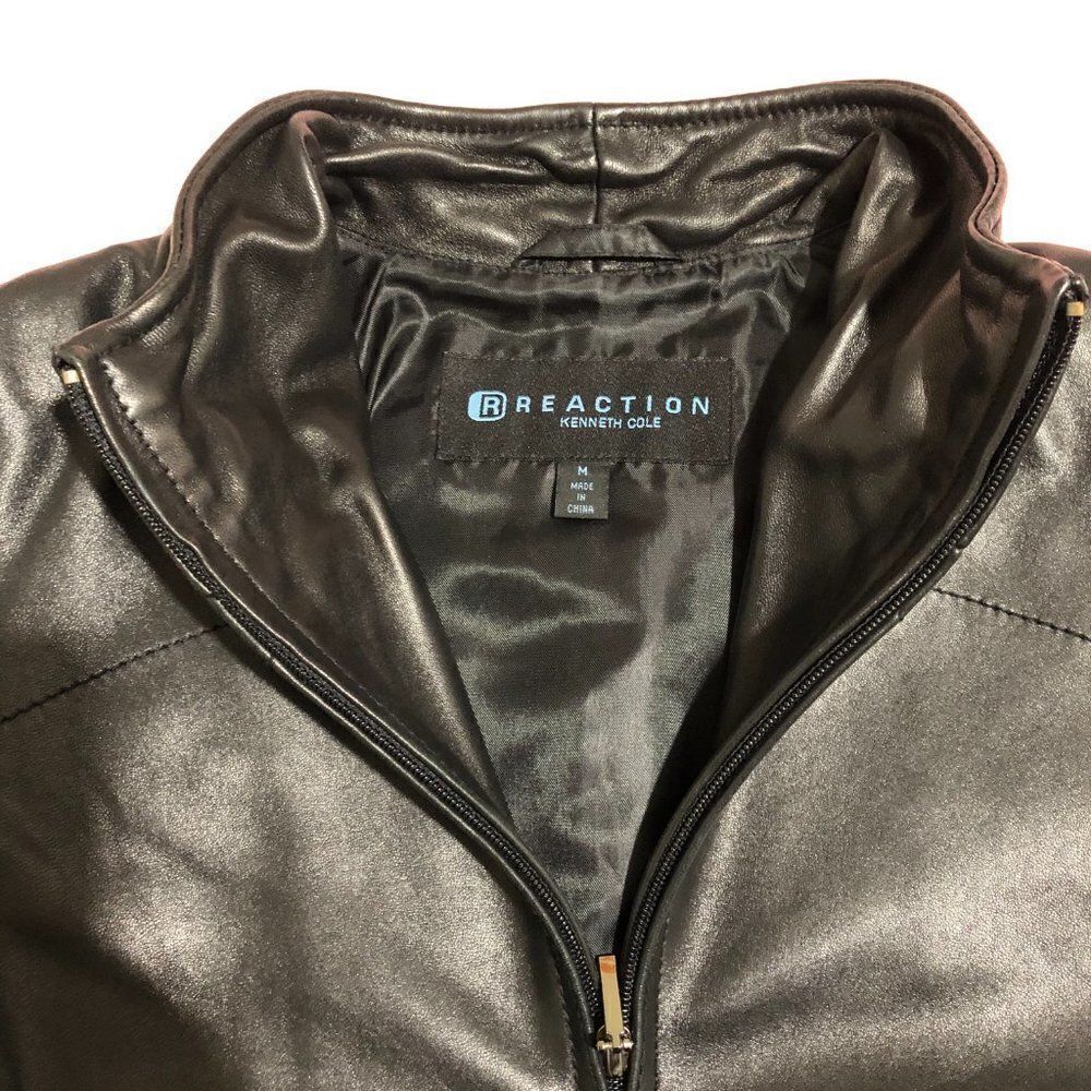 Kenneth Cole Reaction - Black Leather Jacket‎ - Picture 8 of 12